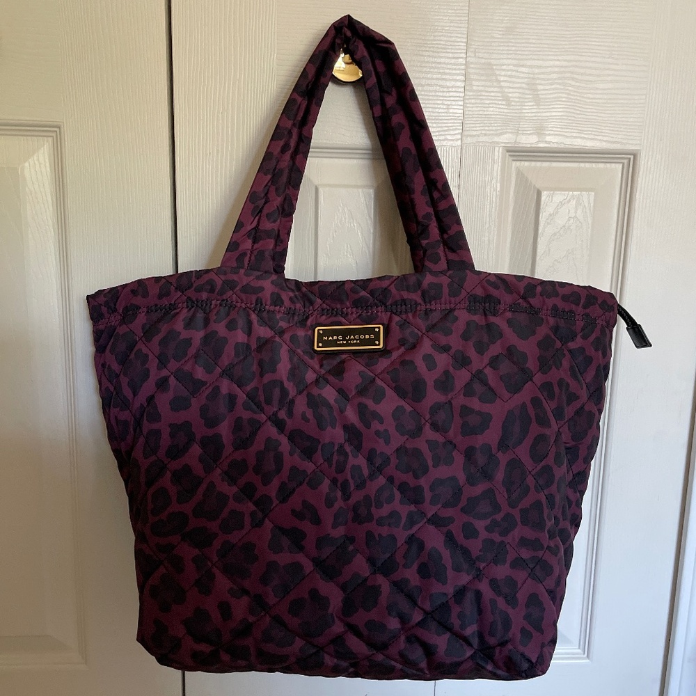 NWT Marc Jacobs Black and Purple Leopard Print Tote Bag